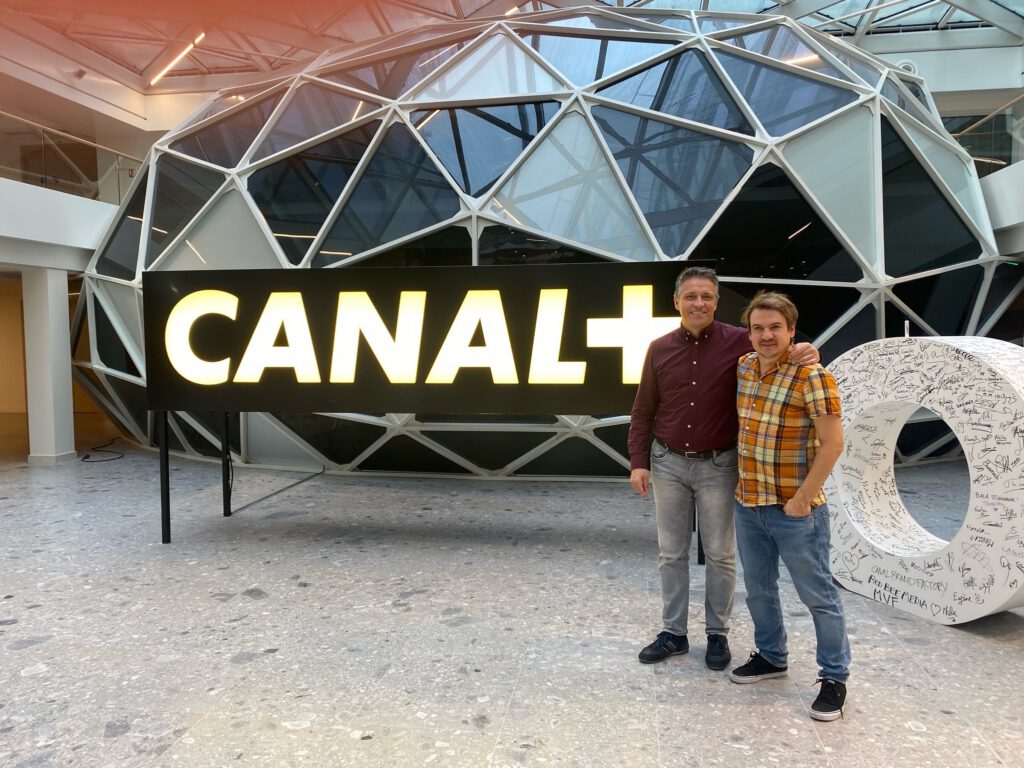 Two Simplexity team members on site at a broadcaster