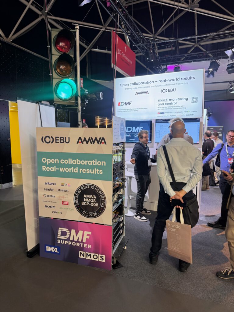 NMOS BCP-008 demonstration at the EBU and AMWA booth at IBC 2026